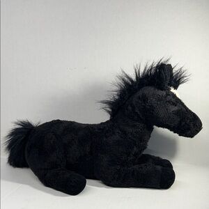 FAO Schwarz Black Stuffed Horse